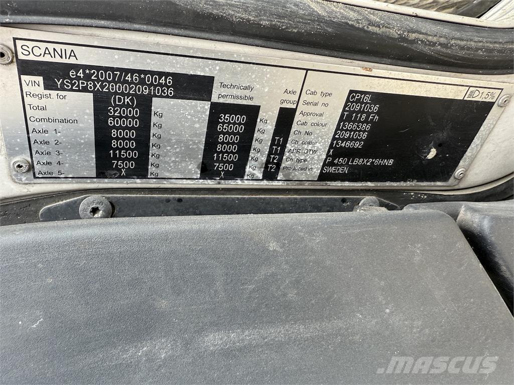 Scania P450 Euro6 콤비/진공 트럭