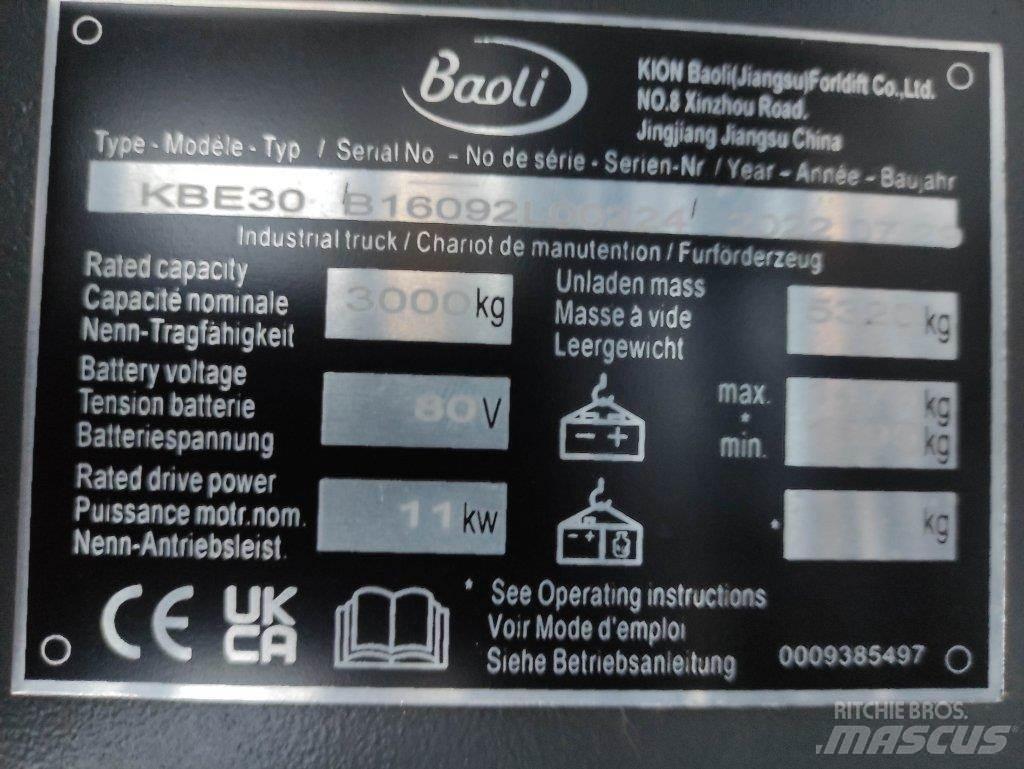 Baoli KBE30 전동 지게차