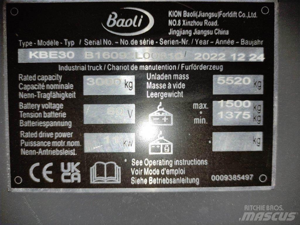 Baoli KBE30 전동 지게차