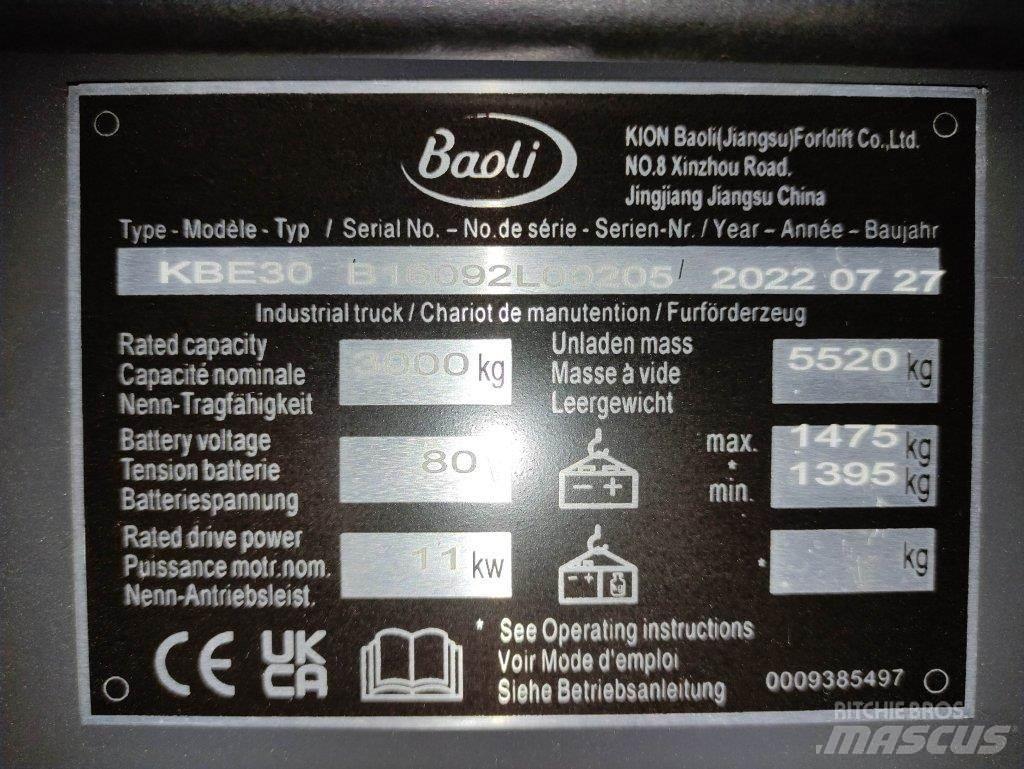 Baoli KBE30 전동 지게차