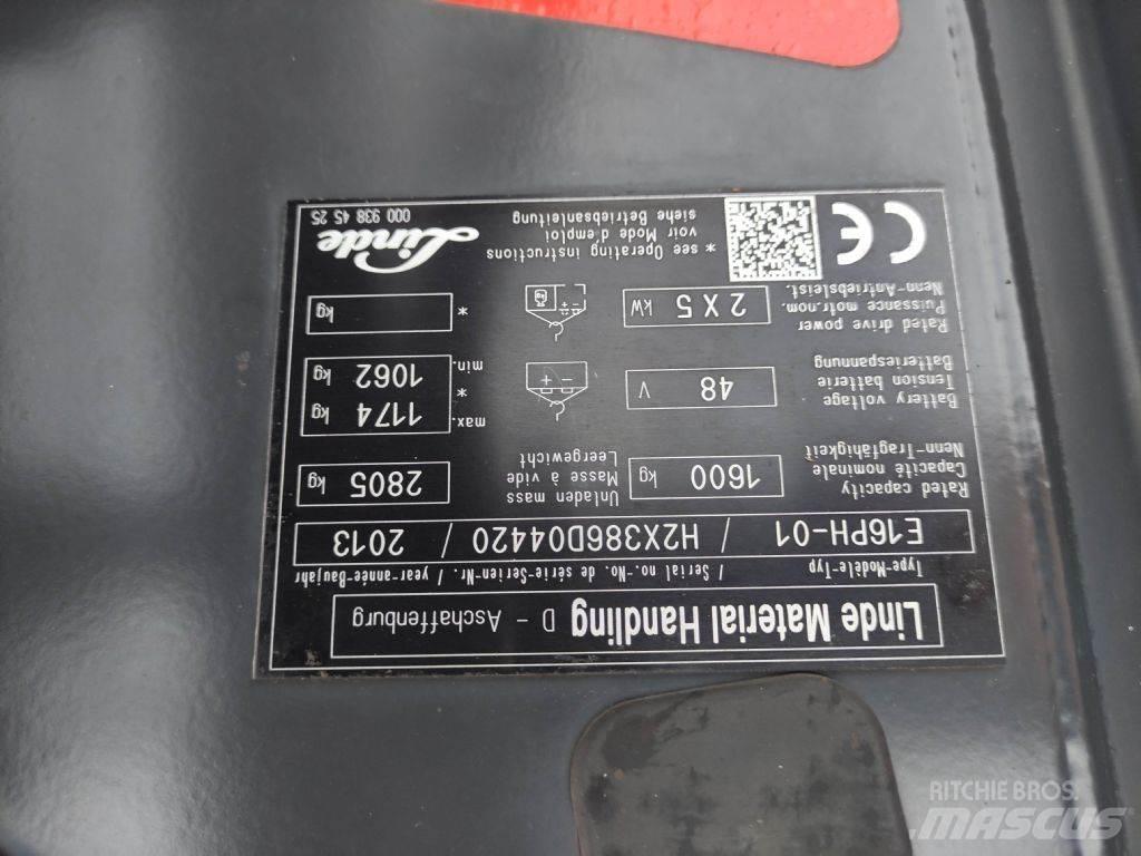 Linde E16PH-01-386 전동 지게차