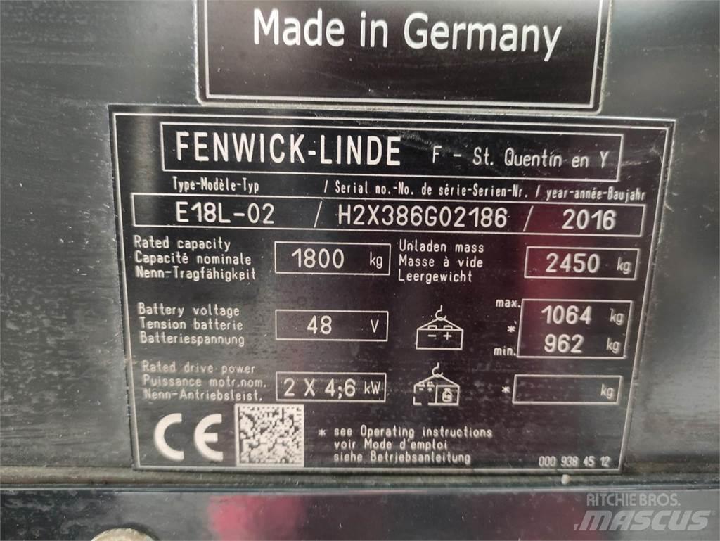 Linde E18L-02-386 전동 지게차