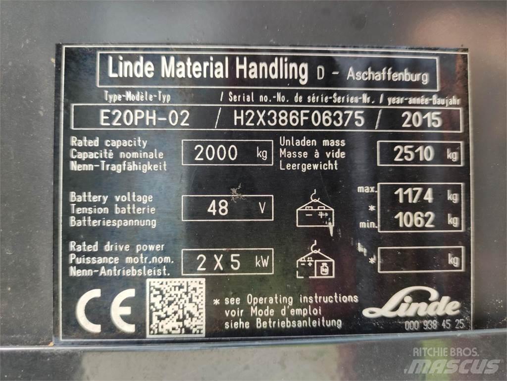 Linde E20-PH-02 전동 지게차