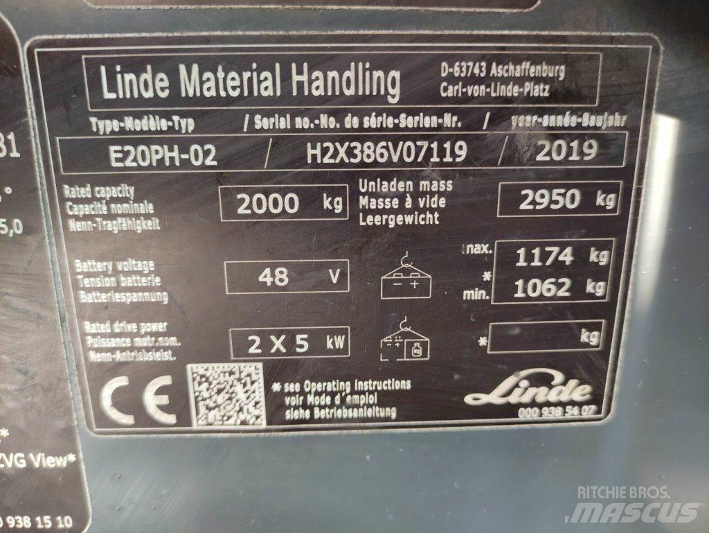 Linde E20PH-02-386 EVO 전동 지게차