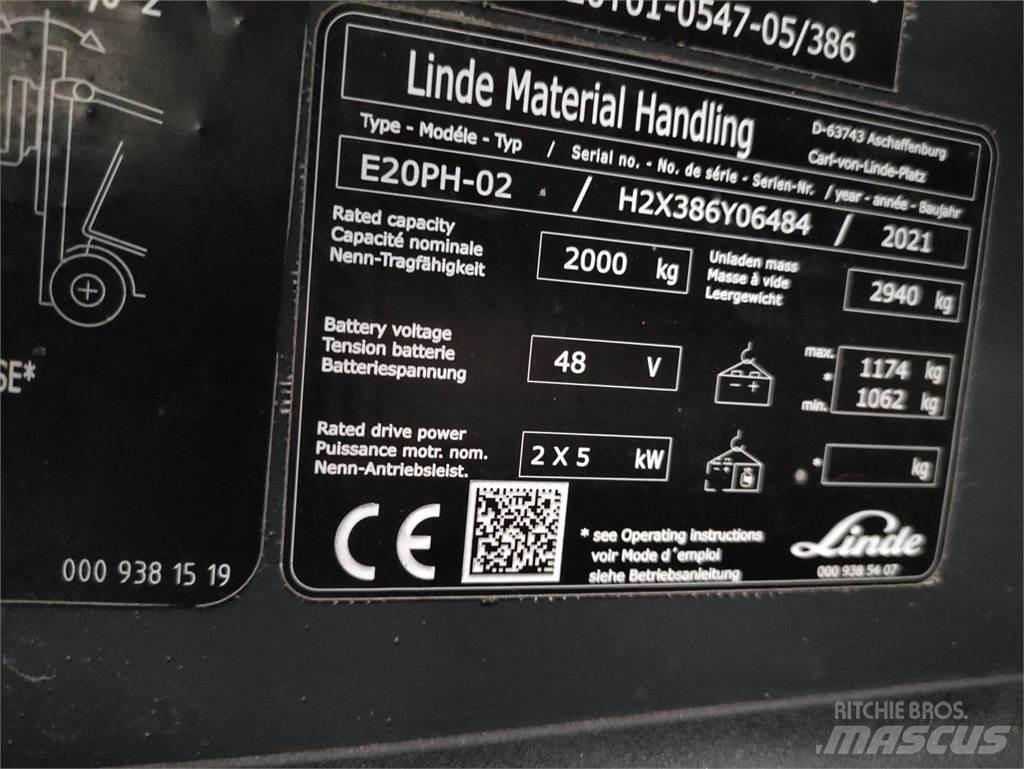 Linde E20PH-02-386-EVO 전동 지게차