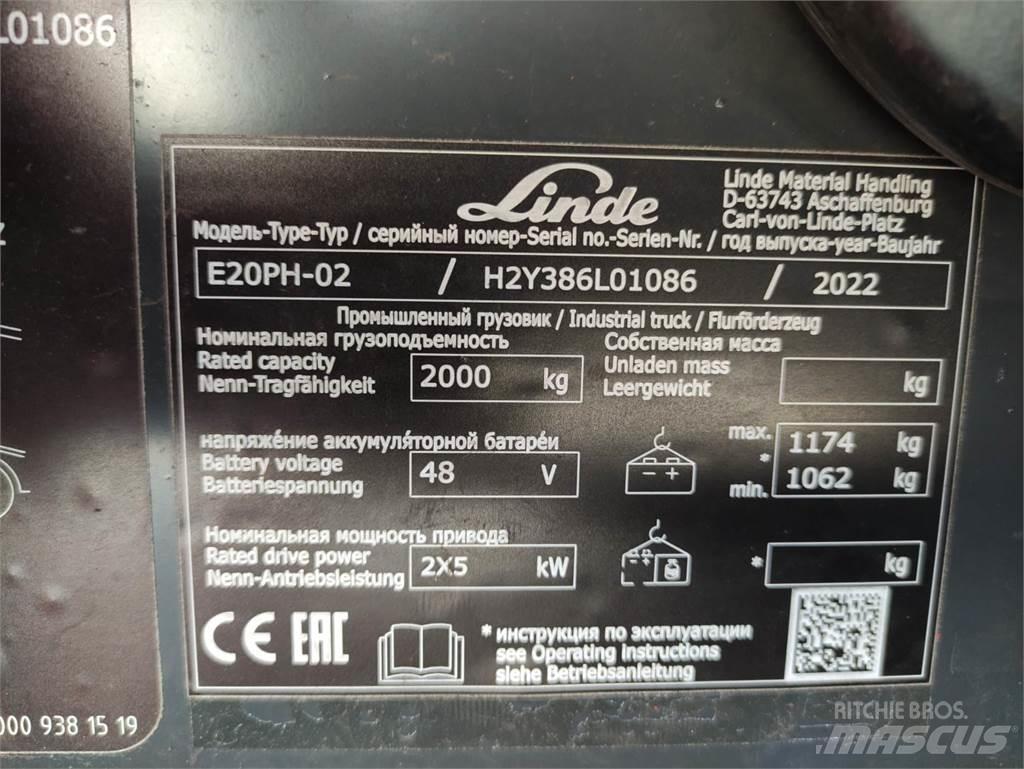 Linde E20PH-02-386-EVO 전동 지게차