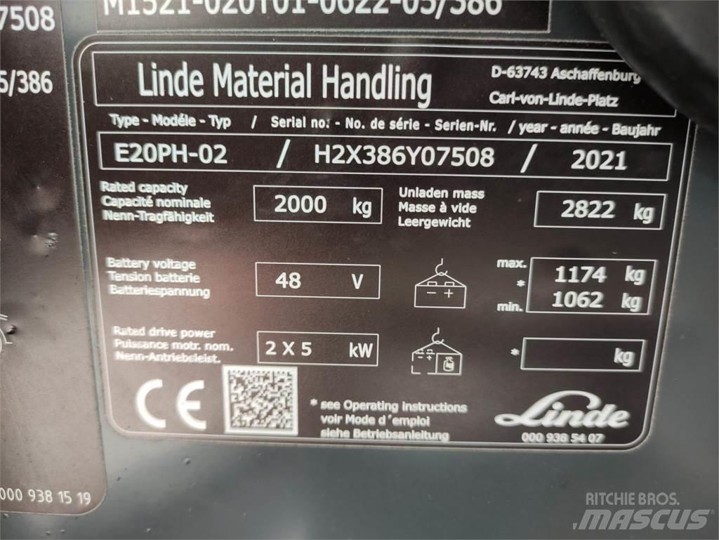 Linde E20PH-02-386-EVO 전동 지게차