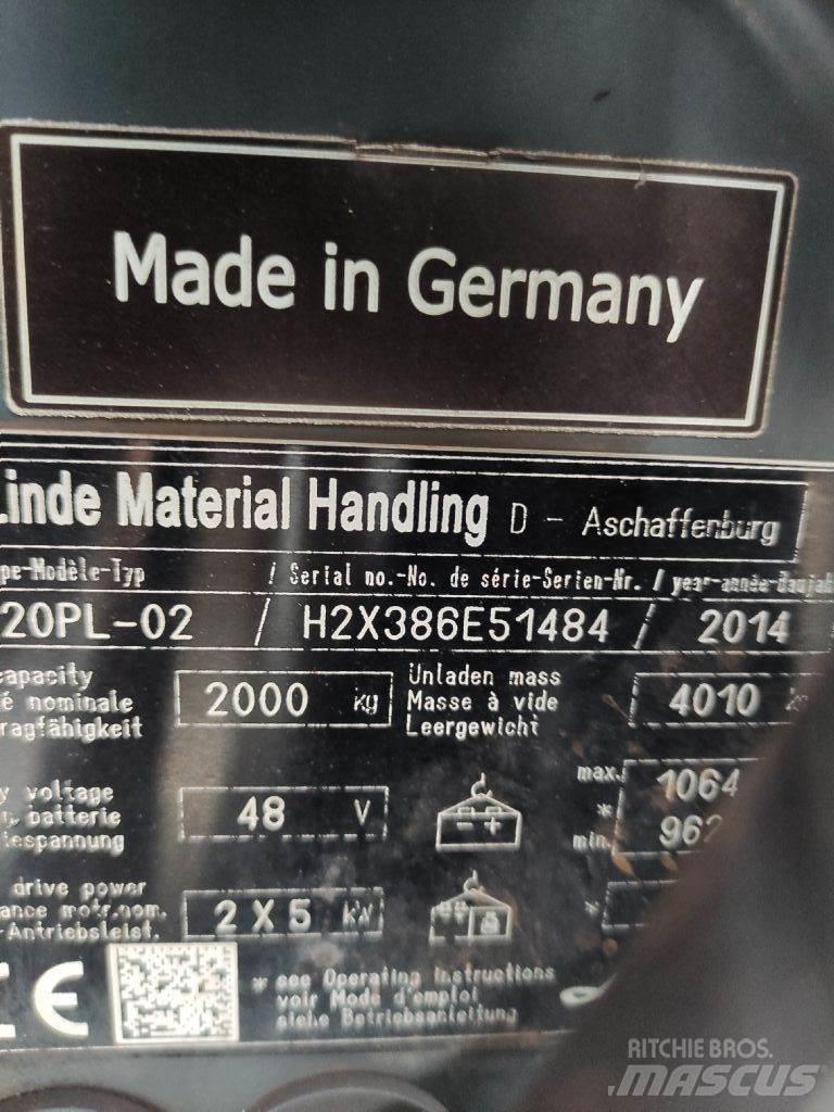 Linde E20PL-02-386 EVO 전동 지게차