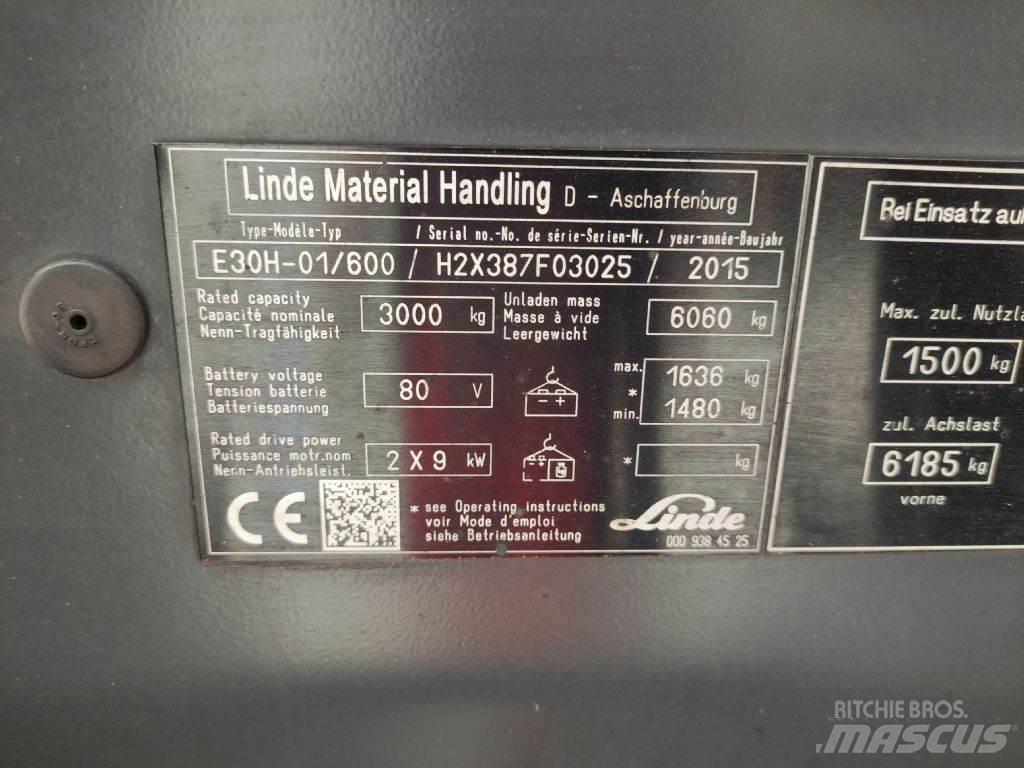 Linde E30H-01-600-387 전동 지게차