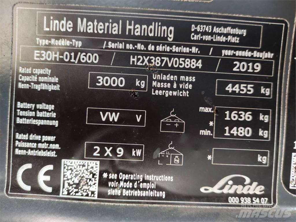 Linde E30H-01/600-387 전동 지게차