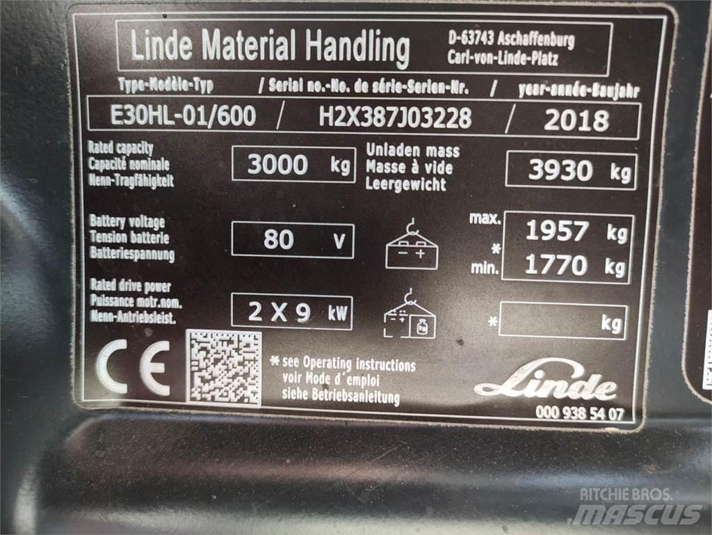 Linde E30HL-01/600-387 전동 지게차