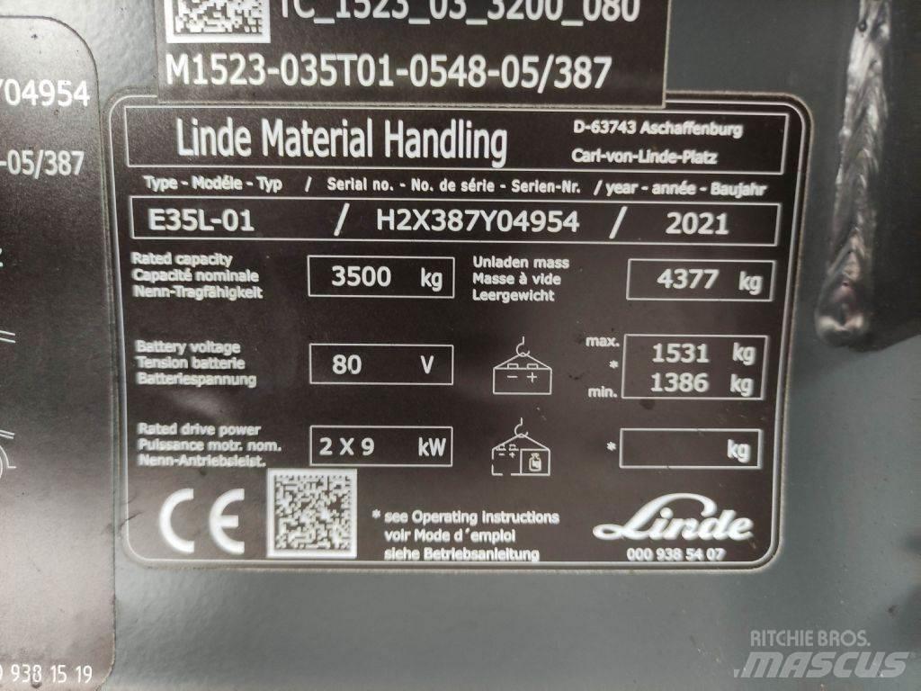 Linde E35L-01-387 전동 지게차