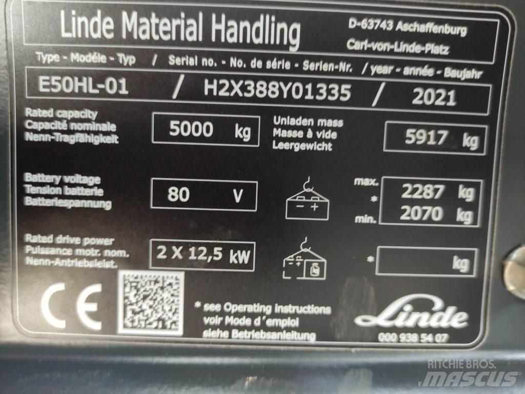 Linde E50HL-01-388 전동 지게차