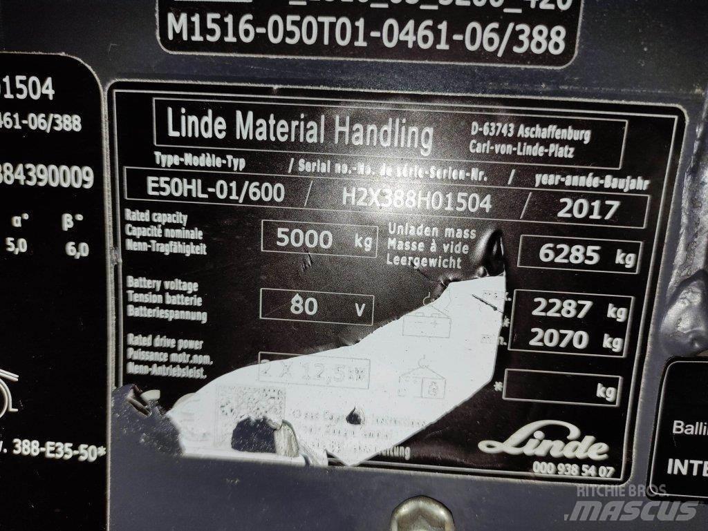 Linde E50HL-01/600-388 전동 지게차