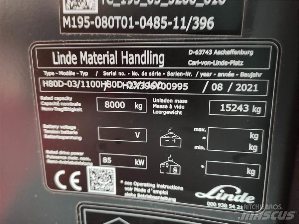 Linde H80D-1100-03-396 디젤 지게차