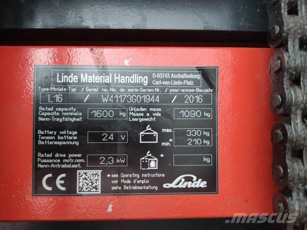 Linde L16i-1173 포크리프트