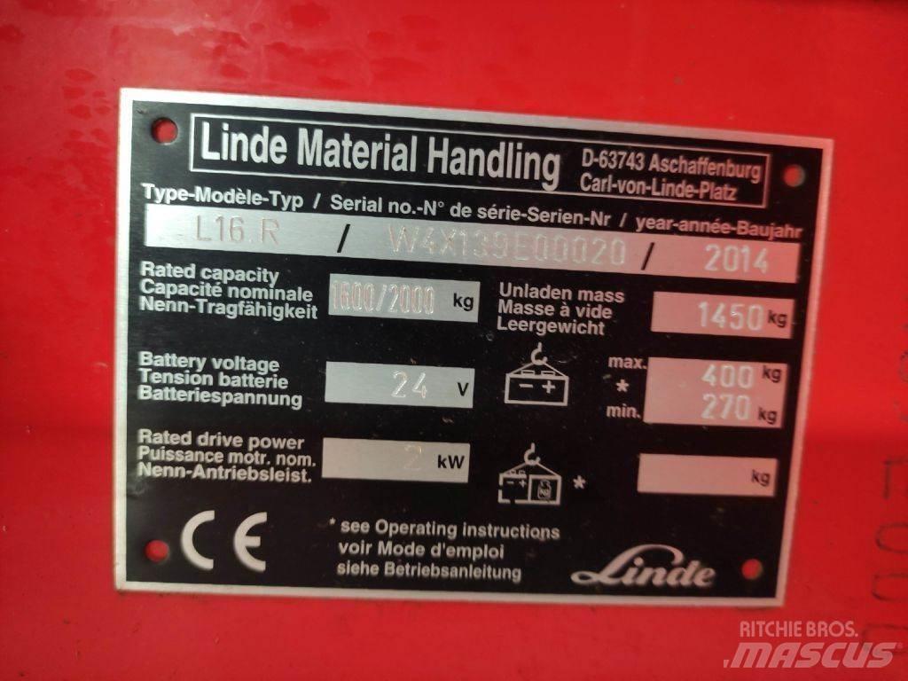 Linde L16R 전동 지게차