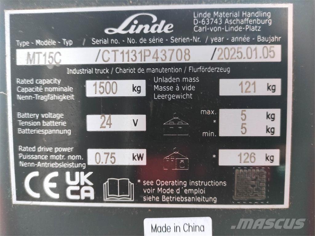 Linde MT15C 경량 리프터