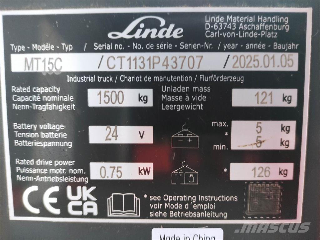 Linde MT15C 경량 리프터