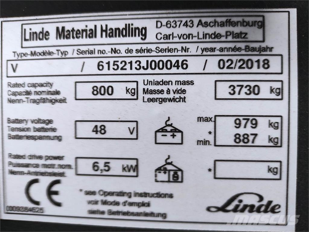 Linde V Modular 하이 리프트 오더 피커
