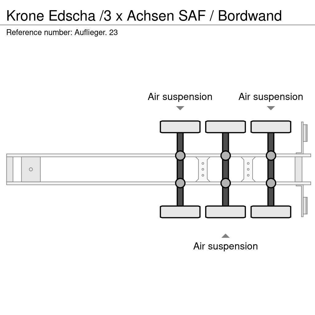 Krone Edscha /3 x Achsen SAF / Bordwand 커튼사이더 세미 트레일러