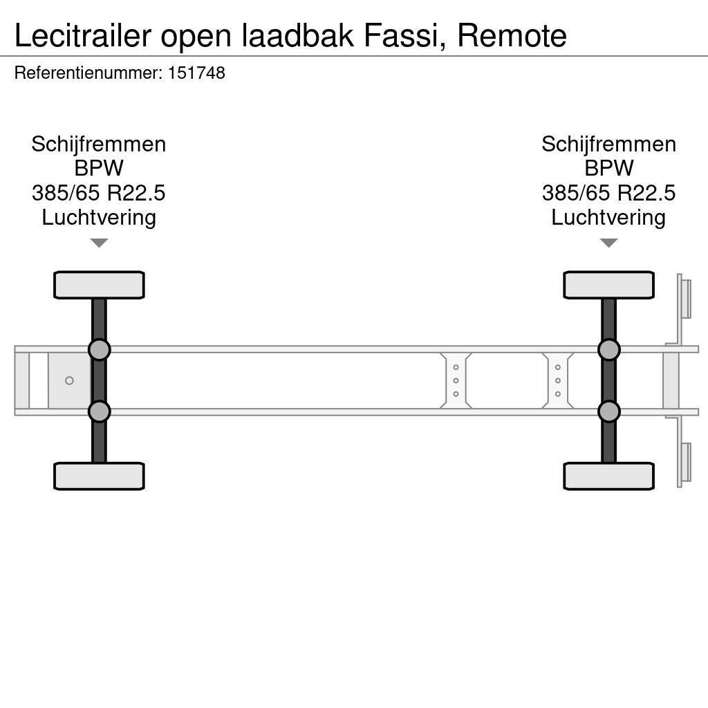 Lecitrailer open laadbak Fassi, Remote 플랫베드/드롭사이드 세미 트레일러
