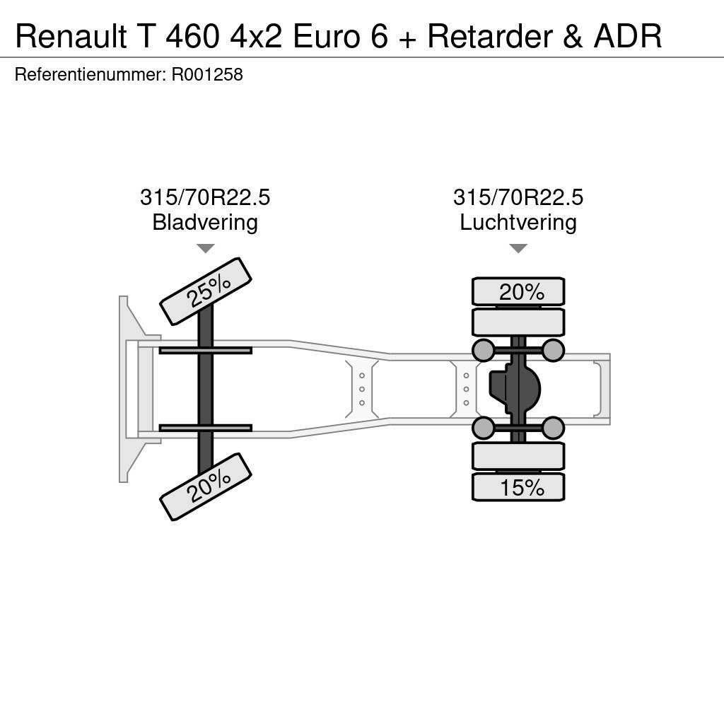 Renault T 460 4x2 Euro 6 + Retarder & ADR 트랙터 유닛