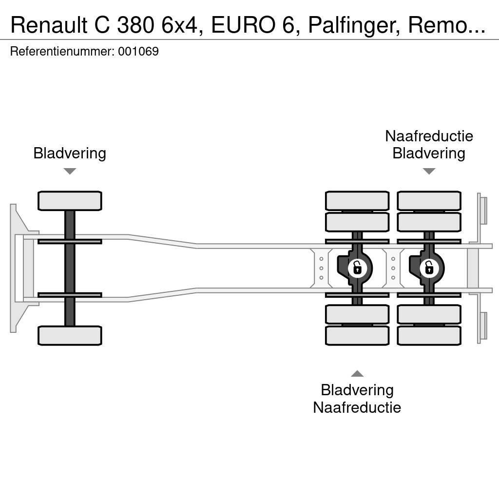 Renault C 380 6x4, EURO 6, Palfinger, Remote,Steel suspens 플랫베드/드롭사이드 트럭