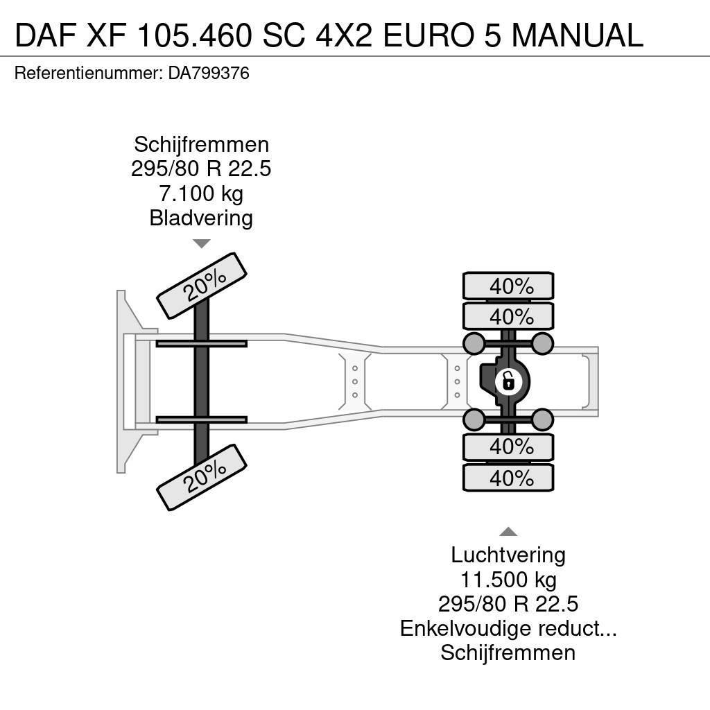 DAF XF 105.460 SC 4X2 EURO 5 MANUAL 트랙터 유닛