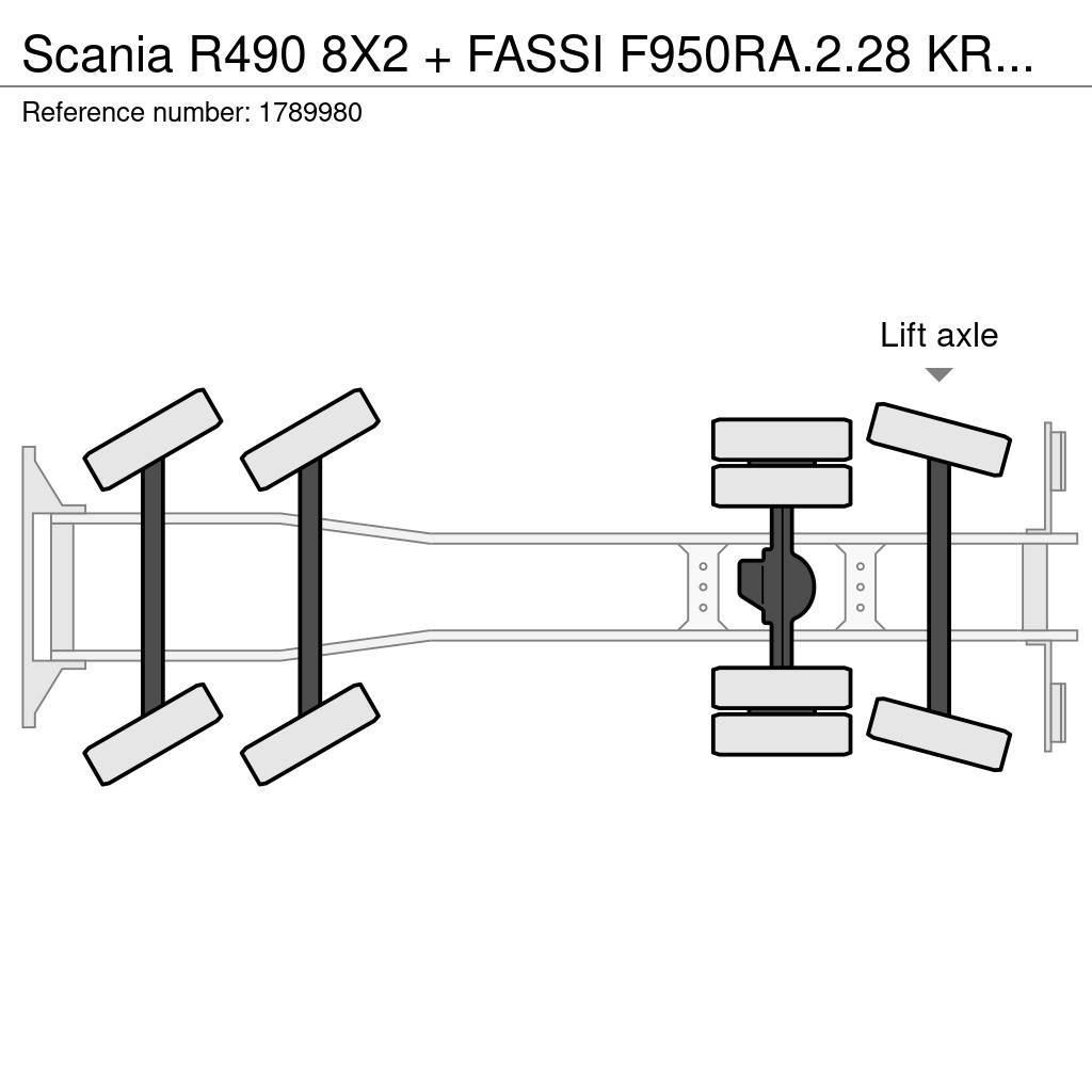 Scania R490 8X2 + FASSI F950RA.2.28 KRAAN/KRAN/CRANE/GRUA Crane trucks