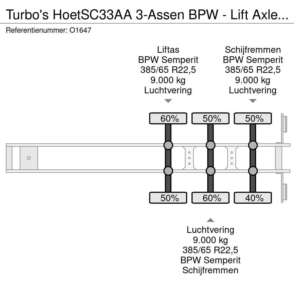  TURBO'S HOET SC33AA 3-Assen BPW - Lift Axle - Disc 컨테이너 세미 트레일러