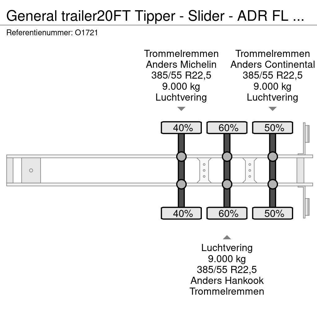 General Trailer 20FT Tipper - Slider - ADR FL OX AT - ElectricHydr 컨테이너 세미 트레일러