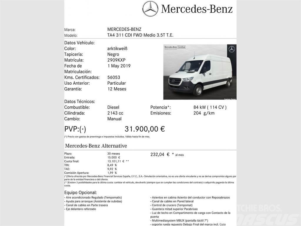 Mercedes-Benz Sprinter 311 CDI MEDIO 3.5T T. ALTO 패널 화물차