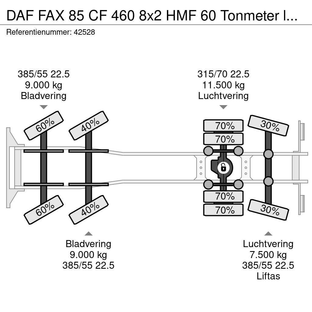 DAF FAX 85 CF 460 8x2 HMF 60 Tonmeter laadkraan A/T 크레인