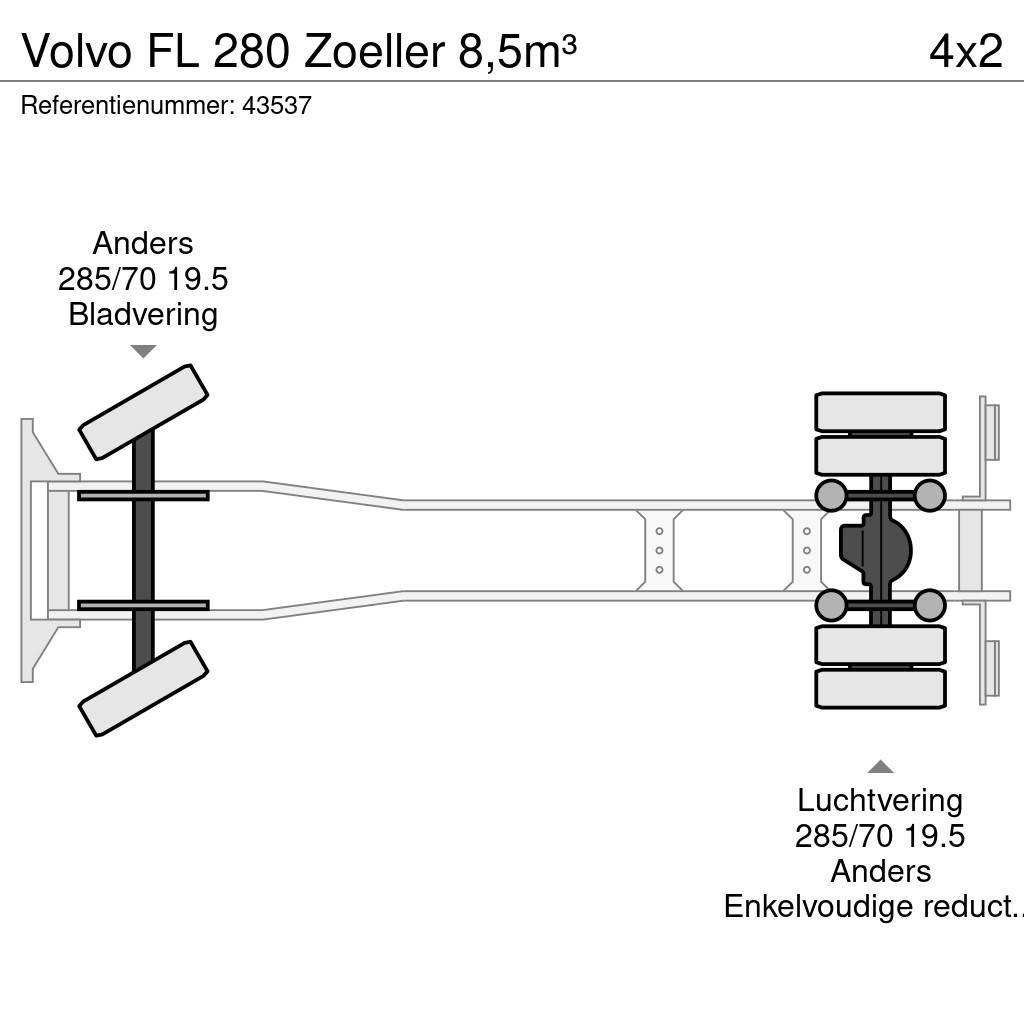 Volvo FL 280 Zoeller 8,5m³ 폐기물 수거 트럭