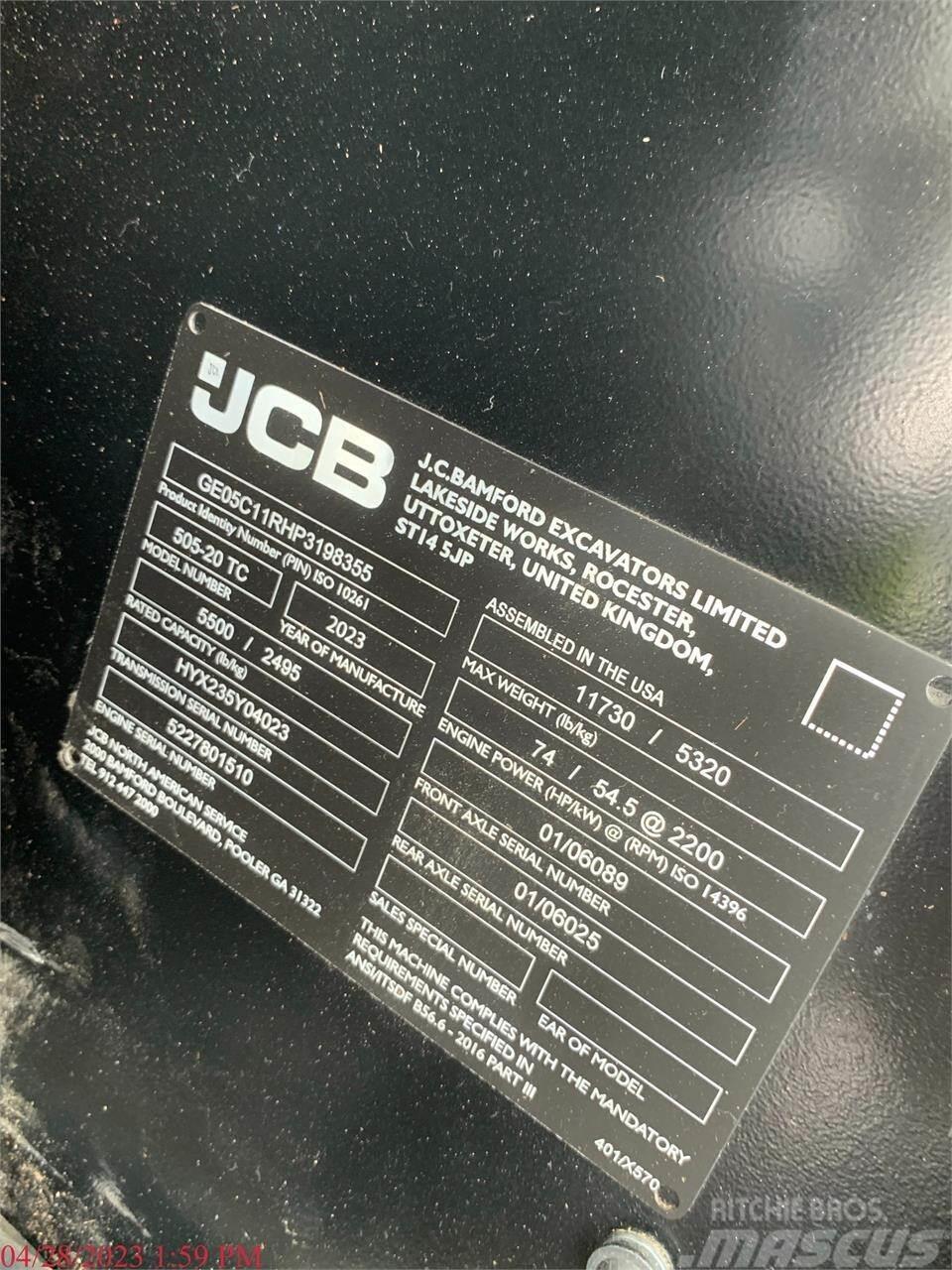 JCB 505-20TC 텔러 핸들러