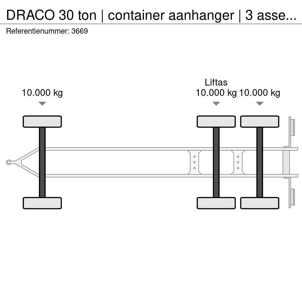 Draco 30 ton | container aanhanger | 3 asser overzetter 컨테이너 트레일러