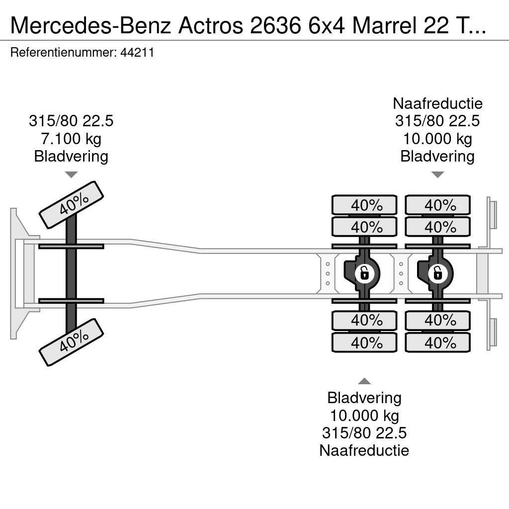 Mercedes-Benz Actros 2636 6x4 Marrel 22 Ton haakarmsysteem Manua 훅 리프트 트럭