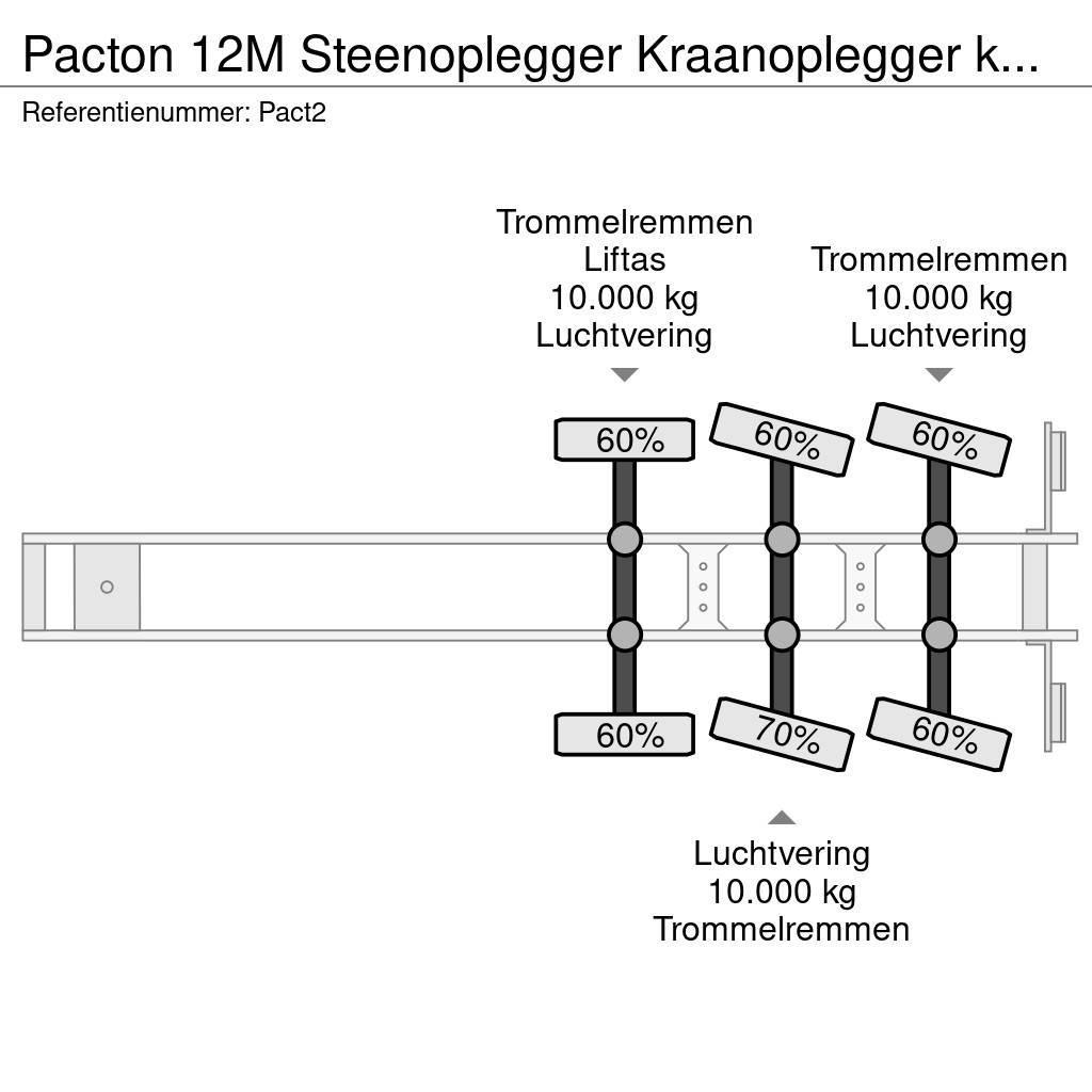Pacton 12M Steenoplegger Kraanoplegger kennis 14000 Nieuw 플랫베드/드롭사이드 세미 트레일러