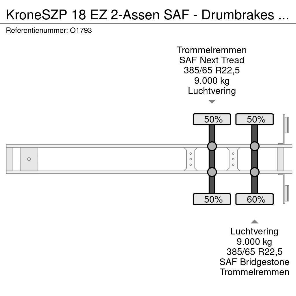 Krone SZP 18 EZ 2-Assen SAF - Drumbrakes - 20FT connecti 컨테이너 세미 트레일러