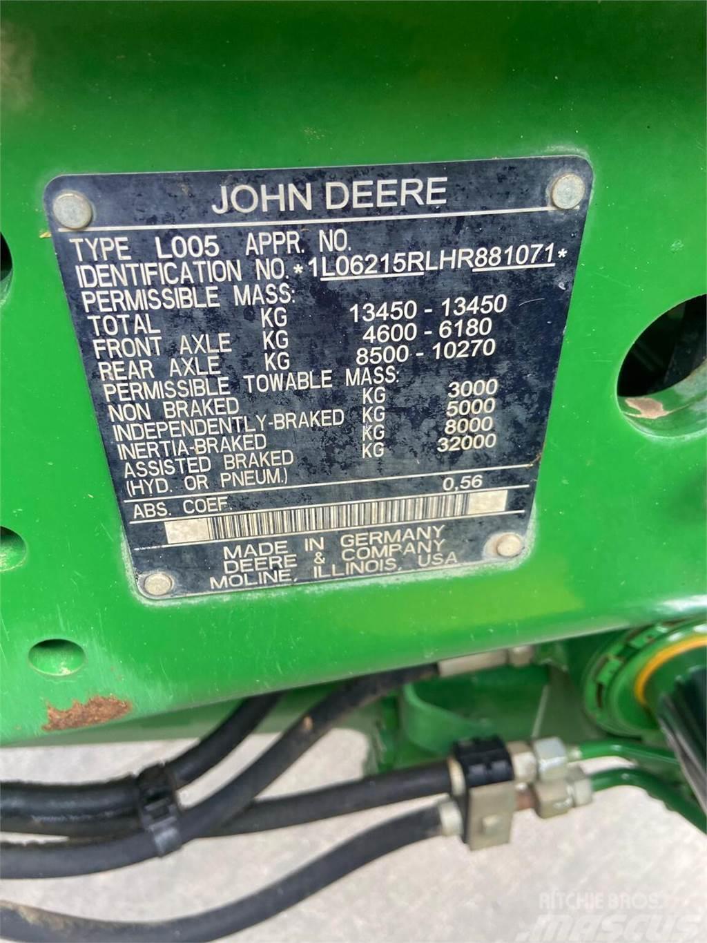 John Deere 6215R 트랙터