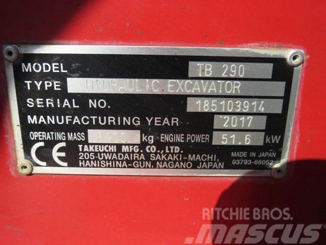 Takeuchi TB 290 Minibagger Powertilt+Löffel nur 2041,5h 소형 굴삭기 7톤 미만
